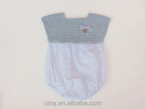 100% Cotone Crochet Top Baby Girl Vestiti del Pagliaccetto Handmade Tuta - Product Image 3