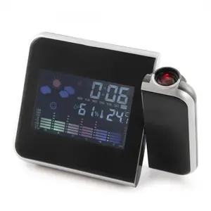 Цифровой светодиодный проектор времени с ЖК-дисплеем, цветные часы-будильник, температура, влажность