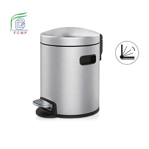 <span class=keywords><strong>5</strong></span> <span class=keywords><strong>litri</strong></span> in acciaio inox nastro bidone dei rifiuti con pedale di plastica e orecchio rifiuti di cucina bin per la casa/ristorante - Product Image 1