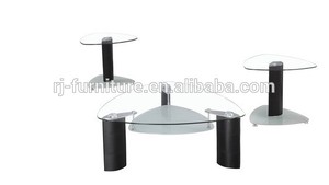 Morden claro ovalado/negro vidrio templado <span class=keywords><strong>mesa</strong></span> de café, <span class=keywords><strong>mesa</strong></span> <span class=keywords><strong>auxiliar</strong></span> de cristal, <span class=keywords><strong>mesa</strong></span> de centro - Product Image 1