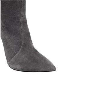 Design semplice Della Signora del Metallo Tacco Alto Sopra Il Ginocchio Stivali A Spillo Punta A Punta Pelle Scamosciata Coscia Alti Stivali Elasticizzati - Product Image 5