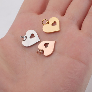 13*16mm Full Polished <strong>Small</strong> DIY Stainless Steel Jewelry Findings Love <strong>Heart</strong> <strong>Pendant</strong> With Jump Ring