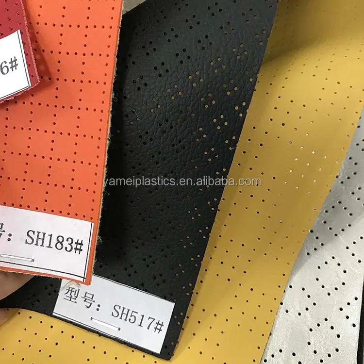 PU punched perforated microfiber leather for car seat