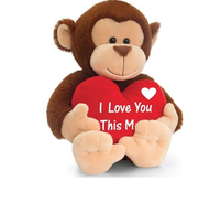 SINGE EN POLYESTER MARRON « JE T'AIME » POUR LA VALENTINE