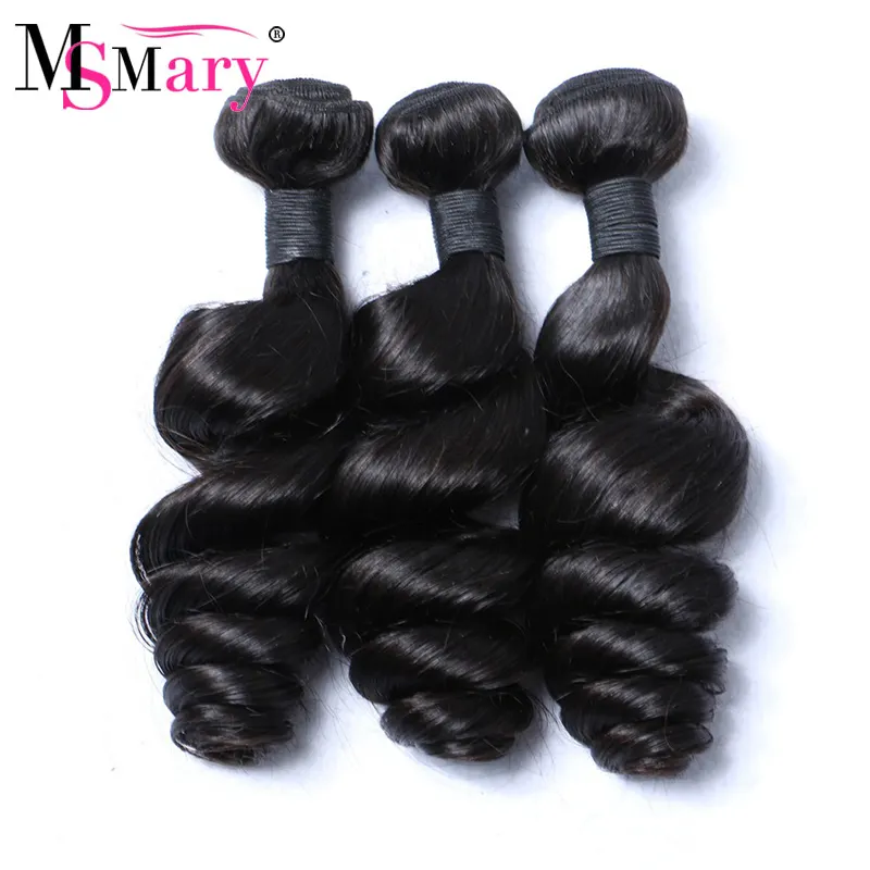Ms Mary Hair Loose Wave Human Hair Wholesale 10A Grade Unprocessed Virgin Brazilian Remy Hair Extensions