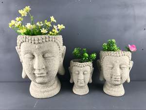 Planteur en forme <span class=keywords><strong>de</strong></span> tête <span class=keywords><strong>de</strong></span> <span class=keywords><strong>bouddha</strong></span>, <span class=keywords><strong>Pot</strong></span> <span class=keywords><strong>de</strong></span> fleurs pour décoration <span class=keywords><strong>de</strong></span> jardin, vente en gros, offre spéciale - Product Image 5