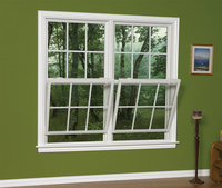 Ventana de Guillotina Doble con Buen Aislamiento Acústico, de Aleación de Aluminio y Acero Inoxidable, Moderna, Antirrobo, Corredera Vertical, con Caja de Madera DIYOU