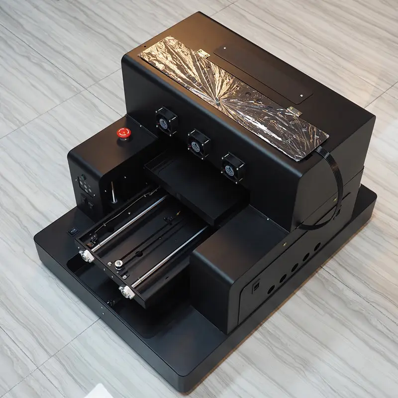 Stampante Flatbed digitale UV per stampa acrilica Desktop economica di dimensioni A3 Ocbestjet per carta di legno