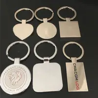 القلب ميدالية مفاتيح معدنية فارغة للحصول على شعار محفورة بالليزر CD-KR-1