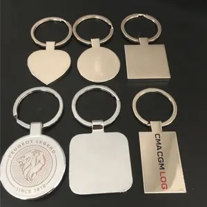 Herz metall keychain blank für logo laser gravierte CD-KR-1