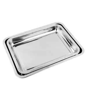 Metal stainless steel shallow baking pan