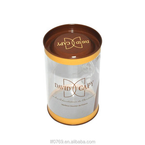 Custom plastic cylinder clear box transparent round tube PET PVC packaging with tin lid