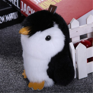 Nouveau style mignon pingouin rex fourrure de lapin porte-clés <span class=keywords><strong>animaux</strong></span> porte-clés Sac accessoires - Product Image 5