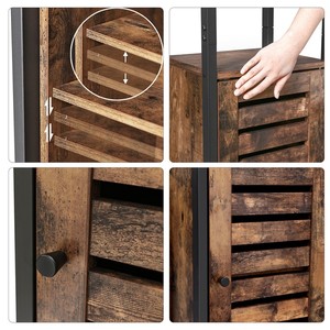Gabinete <span class=keywords><strong>de</strong></span> <span class=keywords><strong>Almacenamiento</strong></span> Lateral <span class=keywords><strong>de</strong></span> Madera Alto, Delgado y Estrecho para Sala <span class=keywords><strong>de</strong></span> Estar, Estilo Industrial Antiguo <span class=keywords><strong>VASAGLE</strong></span>, con 3 Estantes - Product Image 5