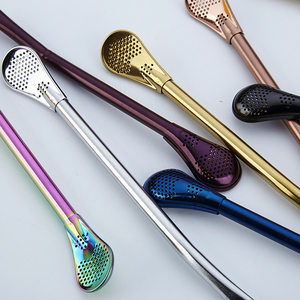 Cuillère à <span class=keywords><strong>eau</strong></span> en acier inoxydable, <span class=keywords><strong>gourde</strong></span> à boire, bombilla pour yerba mate, paille en métal <span class=keywords><strong>avec</strong></span> <span class=keywords><strong>filtre</strong></span> - Product Image 6