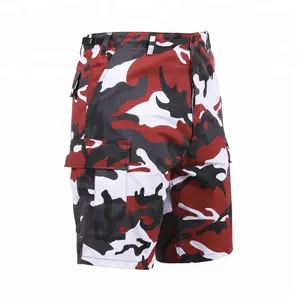 Nam Màu Đỏ Camo chiến thuật quần ngắn túi ngụy trang Mens quần short người đàn ông ngụy trang quần short