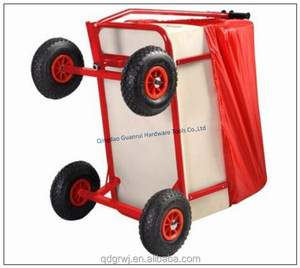 Chariot à main à quatre roues en bois, outil de jardin - Product Image 4