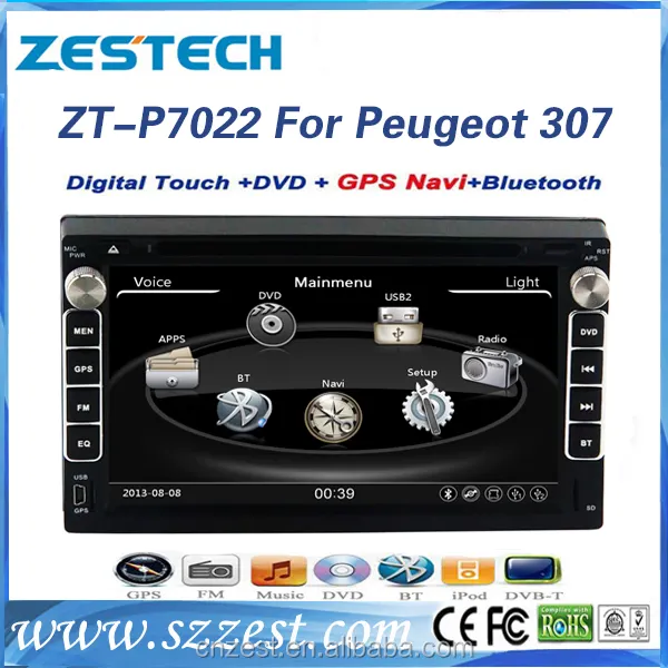 Tampilan mobil untuk peugeot 307 dengan audio radio navigasi gps bt mp3 tv multimedia