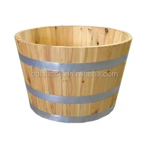 2017 New Design Home Garden Wooden Barrel Pot Wooden Garden Flower Planter