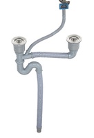 304 Évier de Cuisine En Acier inoxydable Double Bol Siphon/Flexible Tuyau De Vidange Pour Évier