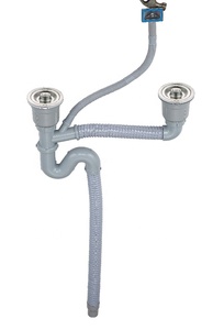 304 Cucina In Acciaio Inox Lavello Doppia Vasca <span class=keywords><strong>Sifone</strong></span>/Flessibile tubo di Scarico Per Lavello - Product Image 3