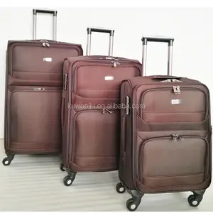 Mudah travel polyester 1680D 3 pc gugatan kasus Softside Spinner Koper bagasi set