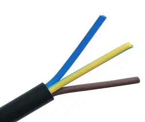 Kabel & Kabel Listrik Tembaga 3 Inti 2.5Mm, Kabel Daya PVC Elektrik Bulat 3G 0.5Mm Kawat Fleksibel