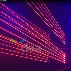 DMX 8 Mata Kontrol Individu Kepala Bergerak Laser RGB untuk DJ Panggung Pertunjukkan Efek Pesta Disko