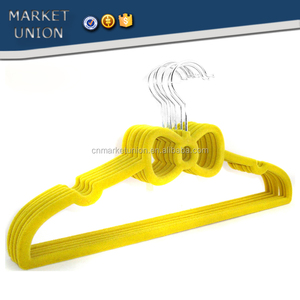 Abs bowknot forma de terciopelo percha antideslizante flocado percha con polea, Nylon vellosidades, cromado gancho - Product Image 5
