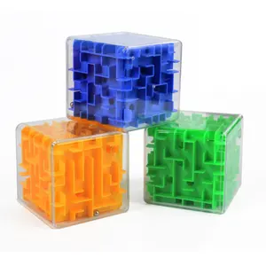 Jouet éducatif pour adultes, Cube labyrinthe magique 3D, boule roulante, Transparent