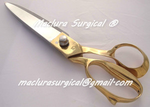 Ciseaux de tailleur professionnels en acier inoxydable robuste avec manche en laiton - Product Image 1