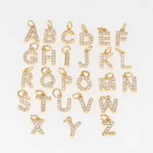 wholesale fashion jewelry findings gold plated brass copper alloy zircon stone pave accessories jewelry beads