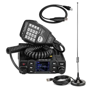 Toptan walkie talkie kablo anten-Retevis RT95 DTMF Mobil Araç Radyo Alıcı-verici Çift Bant VHF/UHF 25 W Renkli LCD Araç Walkie Talkie + program Kablosu + Anten