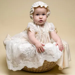 유아 세례 가운 아기 소녀 레이스 의상 아기 소녀 세례 드레스 공식 파티 특별 행사 드레스