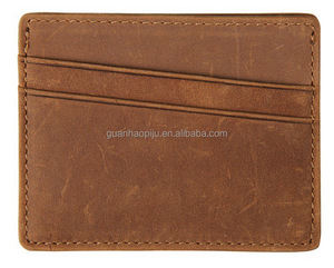 Brown Caballo Loco cuero de <span class=keywords><strong>vaca</strong></span> titular de <span class=keywords><strong>la</strong></span> tarjeta de crédito con RFID bloqueo - Product Image 1