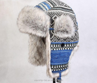 Venta al por mayor, Ushanka rusa, novedad, invierno, piel sintética forrada, Poly Trooper Aviator, gorra de esquí de Bombardero