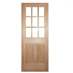 باب زجاجي متأرجح نصف خشبي للمكاتب بإطار خشبي - Product Image 2