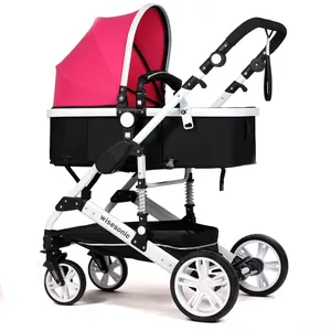 Carrinho de bebê de tubo de aço inoxidável, de alta qualidade, branco, carrinho de bebê/transporte de bebê com zíper, toldo de desmontagem