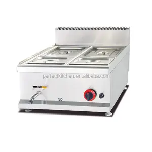 Stainless steel counter top gas food warmer bain marie for sale