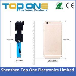 Encargo Cable Wired Selfie Stick de mano <span class=keywords><strong>monopie</strong></span>, barato atado con alambre Selfie palo con logo - Product Image 4