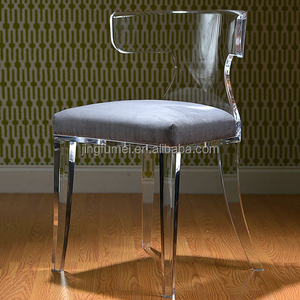 Silla de comedor de acrílico gris humo de alta calidad personalizada silla transparente Lucite salón sala de espera sillas de boda - Product Image 1