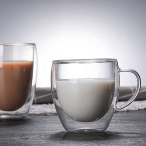 Les fabricants de tasses à café à <span class=keywords><strong>double</strong></span> <span class=keywords><strong>paroi</strong></span> en <span class=keywords><strong>verre</strong></span> borosilicaté avec poignée - Product Image 6