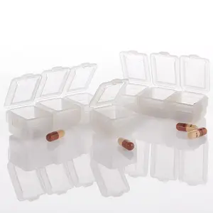 BSCI nhà máy tùy chỉnh quảng cáo chất lượng cao du lịch PP 7 ngày nhựa Pill Box Pocket Pill hộp thuốc nhựa Pill hộp