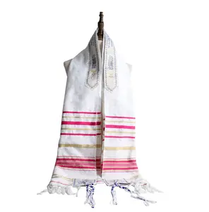 Stokta 50*180cm polyester tallith namaz şal İsrail tallit namaz şal yahudi