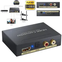 Adaptor Splitter Konverter Video Audio, Konverter Ekstraktor Video Audio 5.1 + RCA L/R Mendukung SPDIF Optik HDMI 4K