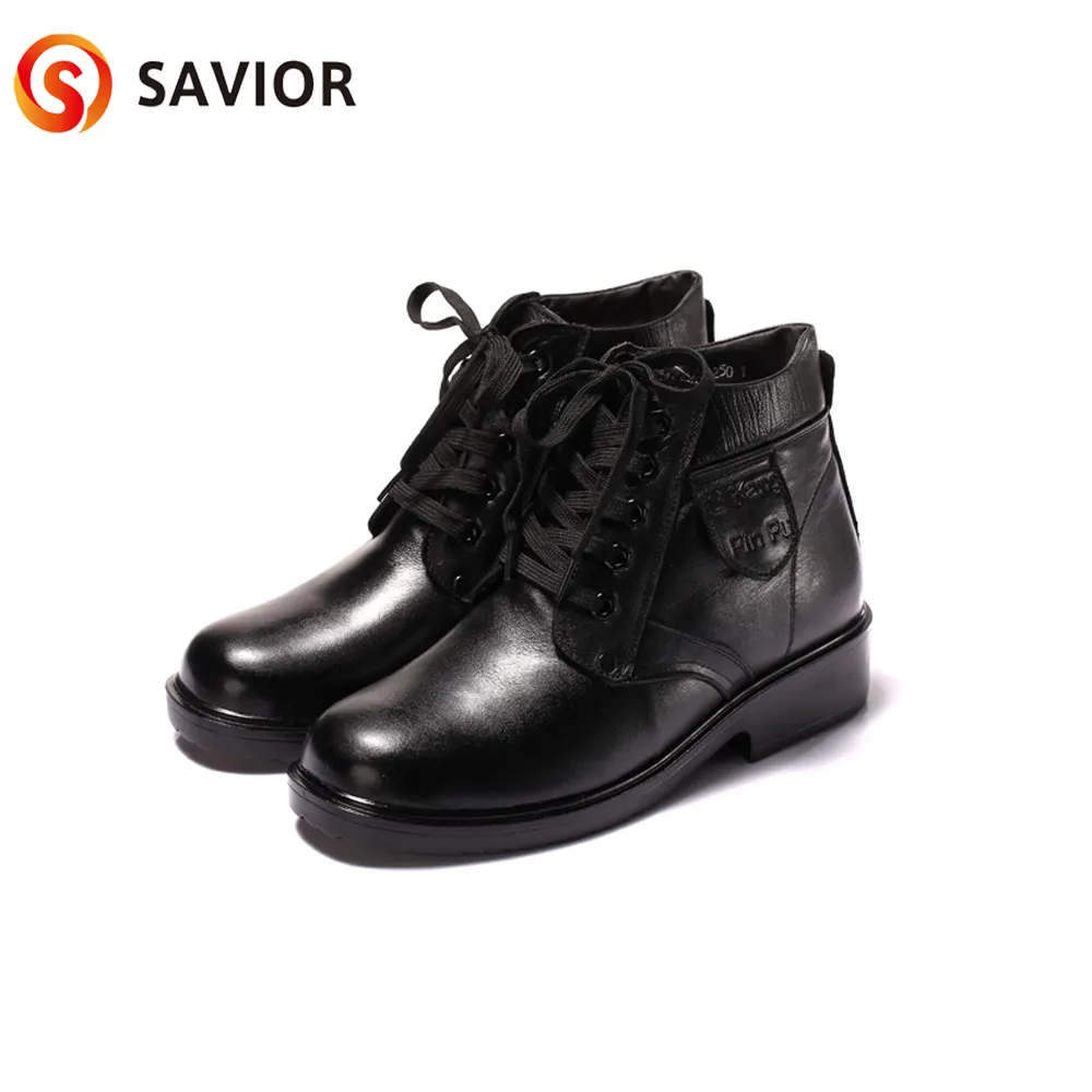 black loafers men genuine leather shoes boots heated footwear for men