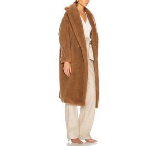 2020 nuovo Arrivo Elegante <span class=keywords><strong>Cammello</strong></span> di Inverno di Peluche della Pelliccia Del Faux Del Risvolto Del Collare <span class=keywords><strong>Lungo</strong></span> <span class=keywords><strong>Cappotto</strong></span> Delle Donne - Product Image 3