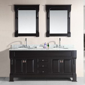 Doppi lavandini <span class=keywords><strong>bagno</strong></span> mobili espresso finitura grigio cenere pavimento toccato classica in legno massello <span class=keywords><strong>bianco</strong></span> da <span class=keywords><strong>bagno</strong></span> vanity - Product Image 4