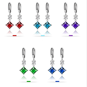 OEM & ODM Usine de bijoux Boucles d'oreilles de mariage à la mode en argent sterling marquise <span class=keywords><strong>bleu</strong></span> <span class=keywords><strong>saphir</strong></span> larme zircone cubique - Product Image 6