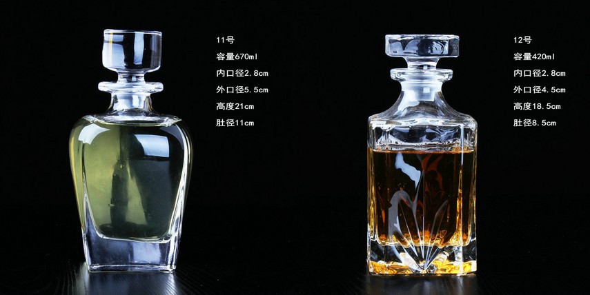 hot sale glass whiskey bottle/glass whiskey decanter/whiskey glass carafe